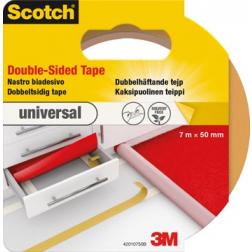 Scotch ruban double-face pour moquette et vinyle Universal, ft 50 mm x 7 m, sous blister