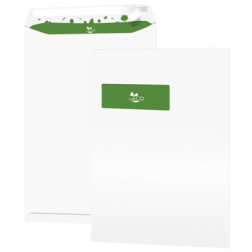 Enveloppes pochettes beECO, ft 229 x 324 mm (C4), fenêtre à gauche (ft 40 x 110 mm), boîte de 250 pièces