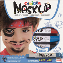 Carioca bâtons de maquillage Mask Up Carnaval, boîte avec 3 bâtons