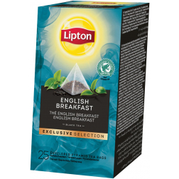 Lipton thé, English Breakfast, Exclusive Selection, bôite de 25 sachets