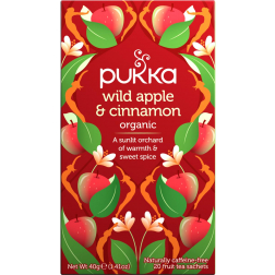 Pukka thé bio, Wild Apple - Cinnamon, paquet de 20 pièces