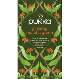 Pukka thé bio, Ginseng Matcha Green, paquet de 20 pièces