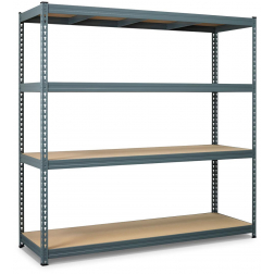 Avasco étagère Robus 400, ft 180 x 180 x 60 cm, 4 tablettes, en métal, gris