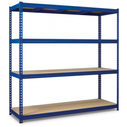 Avasco étagère Robus 400, ft 180 x 180 x 60 cm, 4 tablettes, en métal, bleu