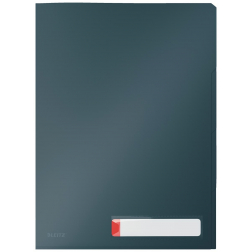 Leitz Cosy pochette coin avec intercalaires, 3 compartiments, ft A4, PP de 200 micron, opaque, gris