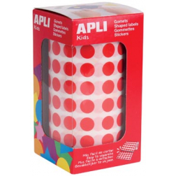 Apli Kids gommettes sur rouleau, cercle diamètrer 10,5 mm, rouge