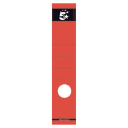 5 Star étiquettes 8 cm, long, rouge, paquet de 10