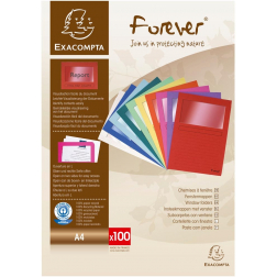 Exacompta l-map Forever, pour ft A4, paquet de 100 pièces, couleurs assorties