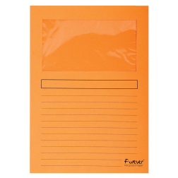 Exacompta pochette coin à fenêtre Forever, paquet de 100 pièces, orange