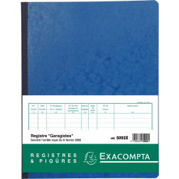 Exacompta registre garagiste et pompiste, français