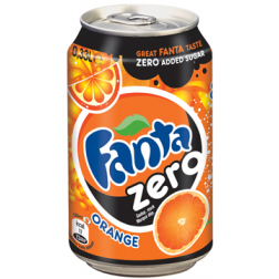 Fanta Zero Orange boisson rafraîchissante, canette de 33 cl, paquet de 24 pièces