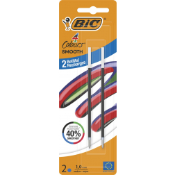Bic recharge pour stylo bille 4 Colours Smooth, medium, blister de 2 pièces, bleu