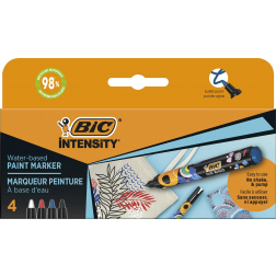 BIC Intensity marqueur peinture, couleurs classiques, set de 4 pièces