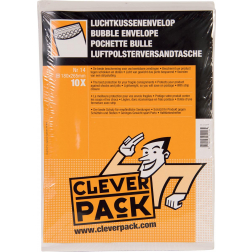 Cleverpack enveloppes à bulles d'air, ft 180 x 265 mm, avec bande adhésive, blanc, paquet de 10 pièces