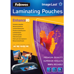 Fellowes pochette à plastifier Enhance80 ft A4, 160 microns (2 x 80 microns), paquet de 100 pièces