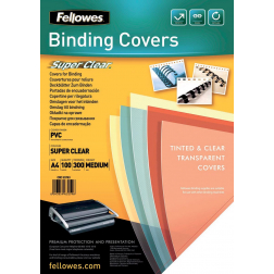 Fellowes couvertures, ft A4, PVC, 300 micron, paquet de 100 pièces, transparent