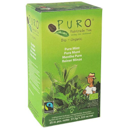 Puro Bio thé Menthe Pure, du commerce équitable, paquet de 25 sachets