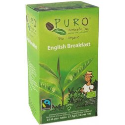 Puro Bio thé English Breakfast, du commerce équitable, paquet de 25 sachets