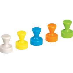 MAUL Aimant néodyme forme quille, Ø12mm, blister 1,5kg, 10 pces, assortis, pour tableau blanc