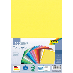 Folia papier à dessin coloré, ft A4, paquet de 100 feuilles en 25 couleurs assorties
