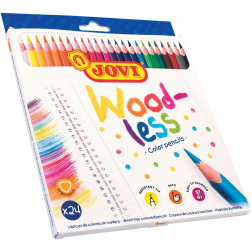 Jovi crayon de couleur Woodless, étui cartonné de 24 pièces