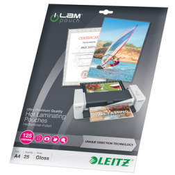 Leitz étuis à plastifier Ilam ft A4, 2 x 125 microns, (250 microns), paquet de 25 pièces