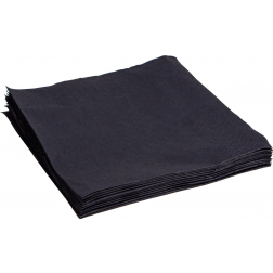 Serviettes, ft 24 x 24 cm, 2 plis, noir, paquet de 10 x 400 pièces
