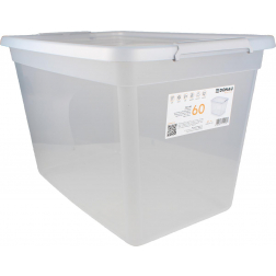 DONAU Home boîte de rangement, 60 litres, transparent