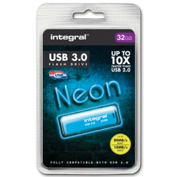 Integral Neon clé USB 3.0, 32 Go, bleu