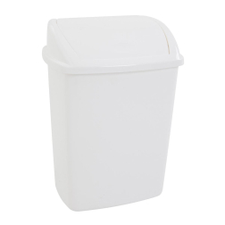 Poubelle avec couvercle swing, 26 l, blanc