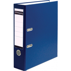 Pergamy classeur, pour ft A4, en carton recouvert de PP, avec bord de protection, dos de 8 cm, bleu foncé
