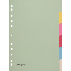 Pergamy intercalaires, ft A4, perforation 11 trous, carton, couleurs assorties pastel, 6 onglets
