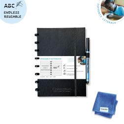 Correctbook A5 Premium Hardcover: cahier effaçable / réutilisable, ligné, Ink Black (noir)