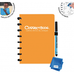 Correctbook A5 Original: cahier effaçable / réutilisable, ligné, Peachy Orange (orange)