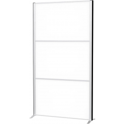 MAULconnecto cloison, 3 x tableau blanc, cadre argent, sur pieds