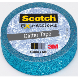 Scotch Expressions ruban pailleté, 15 mm x 5 m, bleu
