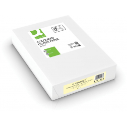 Q-CONNECT papier reprographique couleur, A4, 80g, paquet de 500 feuilles, jaune clair