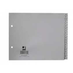 Q-CONNECT intercalaires, ft 18 x 22,5 cm, PP, 2 trous, jeu de A-Z, gris