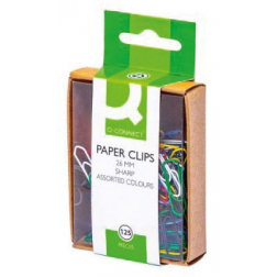Q-CONNECT attache-tout, 26 mm, couleurs assorties, boîte de 125 pièces, accrochable