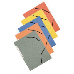 Q-CONNECT farde à rabats, A4, 3 rabats et élastiques, carton, assorti, paquet de 10 pièces