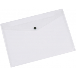 Q-CONNECT pochette documents, A3, PP transparent, fermeture à bouton-pression
