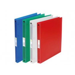 Q-CONNECT classeur à anneaux, PP, 2 anneaux, 16 mm, couleurs assorties transparentes
