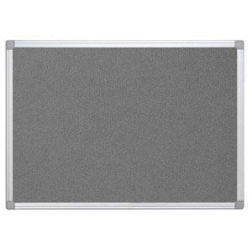 Q-CONNECT tableau de textile avec cadre en aluminium 60 x 45 cm gris