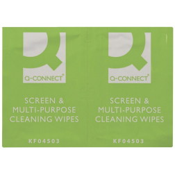 Q-CONNECT lingettes de nettoyage, usage multifonctionnel, boîte de 100 sachets