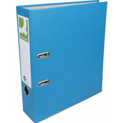 Q-CONNECT classeur, pour ft A4, en carton recouvert de Plastique Recycolor, dos de 8 cm, bleu