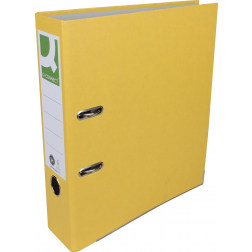 Q-CONNECT classeur, pour ft A4, en carton recouvert de Plastique Recycolor, dos de 8 cm, jaune