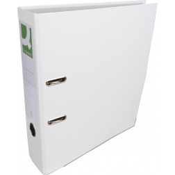Q-CONNECT classeur, pour ft A4, en carton recouvert de PP, avec bord de protection, dos de 8 cm, blanc