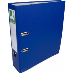 Q-CONNECT classeur, pour ft A4, en carton recouvert de PP, avec bord de protection, dos de 8 cm, bleu