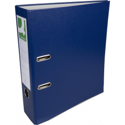 Q-CONNECT classeur, pour ft A4, en carton recouvert de PP, avec bord de protection, dos de 8 cm, bleu fon