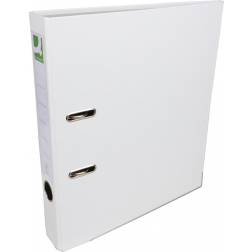 Q-CONNECT classeur, pour ft A4, en carton recouvert de PP, avec bord de protection, dos de 5 cm, blanc